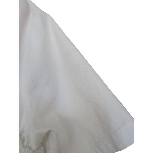 Simone Rocha Ruffle Asymmetrical White T-Shirt - Picture 8 of 8